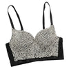 Colored Rhinestone Longline Costume Bra