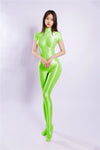 Breathable High-Stretch Zipper Crotch Yoga Bodysuit Shaping Leotard Unitard