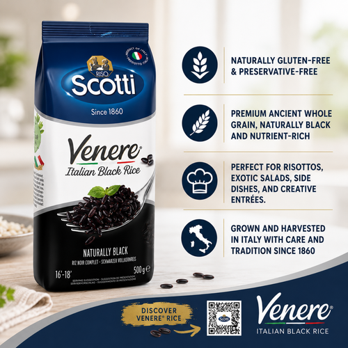 Riso Scotti, Venere Black Italian Rice, 1.1 lb (500 g)