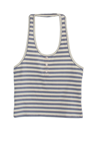 BRUNA HALTER TOP IN SEASIDE STRIPE