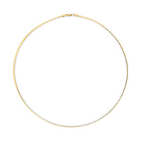 Unisex Solid 14K Yellow Gold 2.8mm Imperial Herringbone Chain Necklace - 18" Inches