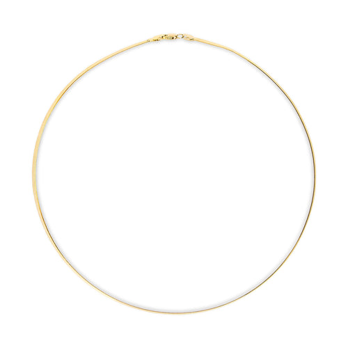 Unisex Solid 14K Yellow Gold 2.8mm Imperial Herringbone Chain Necklace - 18" Inches