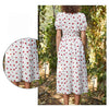 Strawberry Fields Summer Dress - Playful Floral Chiffon Dress for Women