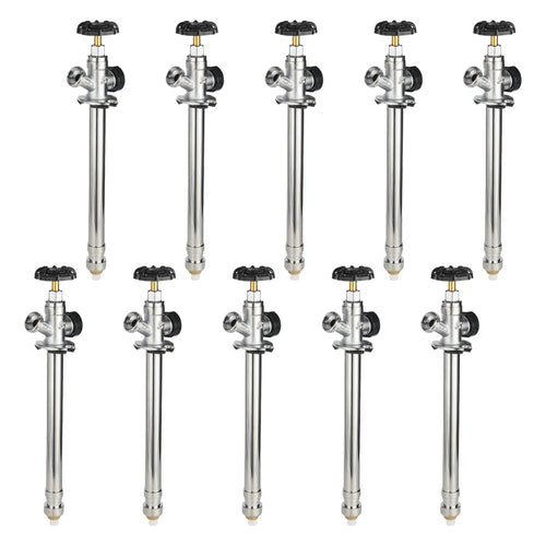 1/2" Push Fit x 3/4" Hose Bibb, 8" Anti Siphon Frost Free Sillcock