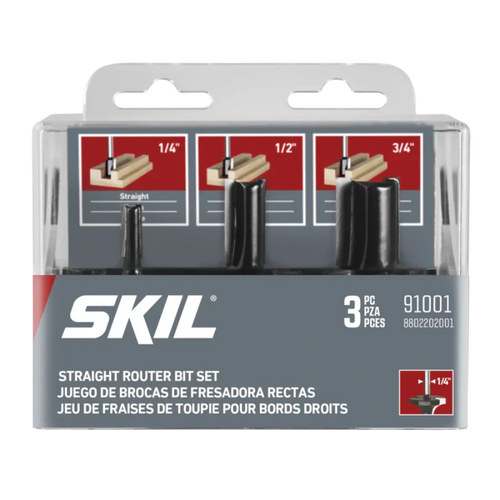 SKIL 91001 3pc Carbide Straight Set