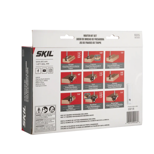 SKIL 91015 15pc Router Bit Set w/ Instructions