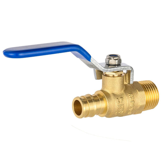 1/2" PEX-A Expansion X 1/2" MNPT Ball Valve, Blue (Lead Free) Plumbingsell