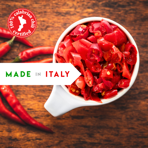 L’Oro Del Sud, Sliced Calabrian Chili Peppers, 2.2 lb (1 kg)