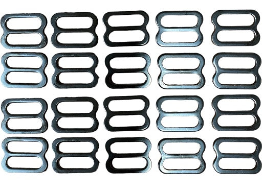 1" Dull Black Resin Stamped Steel Slide 20 PACK | SLIDE1BLK3100 RatchetStrap.Com