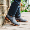 Soto Boots Mens Out of the Wild Black Ostrich Print Boots H50031