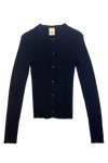 Ribbed Knit Cardigan in Navy