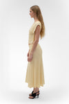 FOLDOVER FLARED MAXI SKIRT IN BUTTER