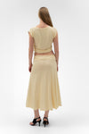 FOLDOVER FLARED MAXI SKIRT IN BUTTER