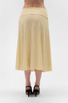 FOLDOVER FLARED MAXI SKIRT IN BUTTER