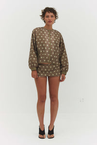 FABIO VOILE JACKET IN CREAM AND MOCHA