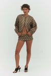 FABIO VOILE JACKET IN CREAM AND MOCHA