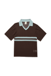 ARACI KNIT POLO TOP IN COCOA CREAM