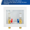 1/2" Copper Press Inlet, Washing Machine Outlet Box, with SS Water Hammer Arrestor, Center Drain Plumbingsell