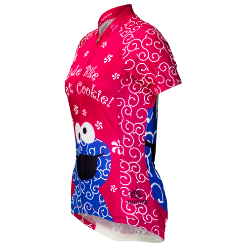Sesame Street Cookie Monster Women's Pink Cycling Jersey (S, M, XL, 2XL)