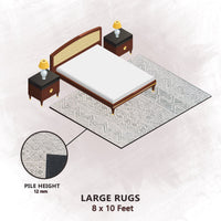 Premium Hand-Tufted Rug Made of 100% Wool  - Still River Grey - 8x10 Feet
