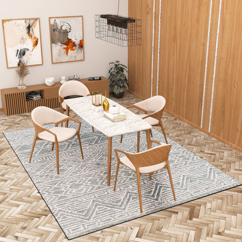 Premium Hand-Tufted Rug Made of 100% Wool  - Still River Grey - 9x12 Feet