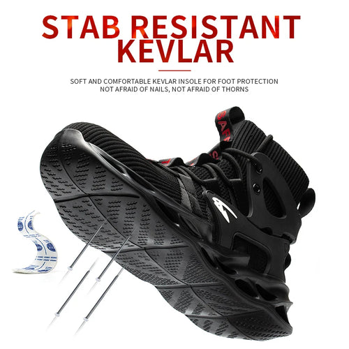 Fashionable breathable anti-smash and anti-puncture safety shoes