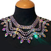 Multi layered Wave Rhinestone Necklace & Earring Set