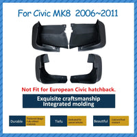 For Honda Civic MK8 2006 2007 2008 2009 2010 2011 Mud Flaps Mudguards Anti-splash Guards Front Rear Wheel Fender Car Accessories