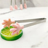 1/3pc Silicone Mini Tongs Stainless Steel Hand Shape Food Tongs Kitchen Barbecue Steak Frying Clip Barbecue Snack Ice Candy Clip