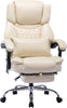 High Back Massage Reclining Office Chair with Footrest - Executive Computer Home Desk Massaging Lumbar Cushion, Adjustable Angle