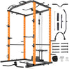 Power Cage with LAT Pulldown Attachment, 1200-Pound Capacity Power Rack Full Home Gym Equipment