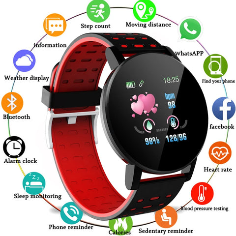 119S Smartwatch Bluetooth Smart Watch Чоловіки Кров'яний тиск Жінки Smart Band Годинник Спорт Фітнес Трекер Годинник Для Android IOS