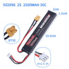 7.4v 2500mAh Lipo Battery for Water Gun 2S 7.4V Rechargable battery for Mini Airsoft BB Air Pistol Electric Toys Guns Parts