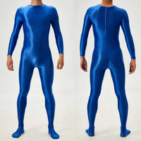 Candy Color Oil Glossy Full-Body Shaping Bodysuit Satin Smooth Leotard