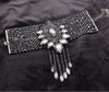 Rhinestone Shoulder Choker Necklace & Bracelet Jewelry Set