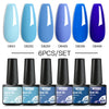 6Pcs/ Set Macaron Series Gel Nail Polish For Nails Glitter Nude Pink Blue Purple Hybrid Nail Art Gel Varnish Soak Off UV Gel Kit