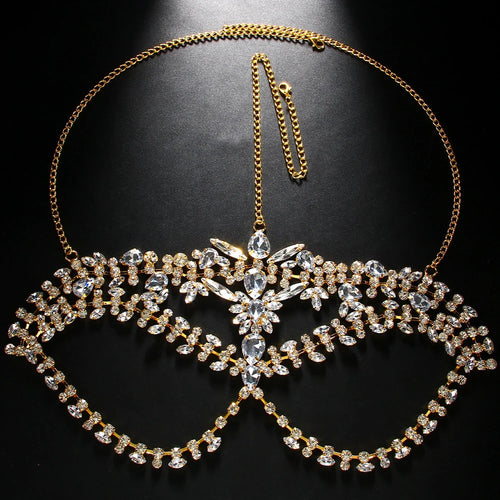 Exaggerated Rhinestone Masquerade Jewelry Face Mask