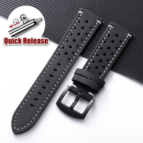 Amazfit Bands Leather Quick Release Watch Band Vintage Brown Cowhide Strap