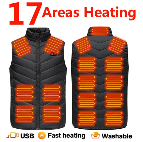 17/13/9 Areas Usb Heated Jacket Men Women Electric Heated Vest Heating Vest Heated Bodywarmer Usb Inner Heat Vest Veste