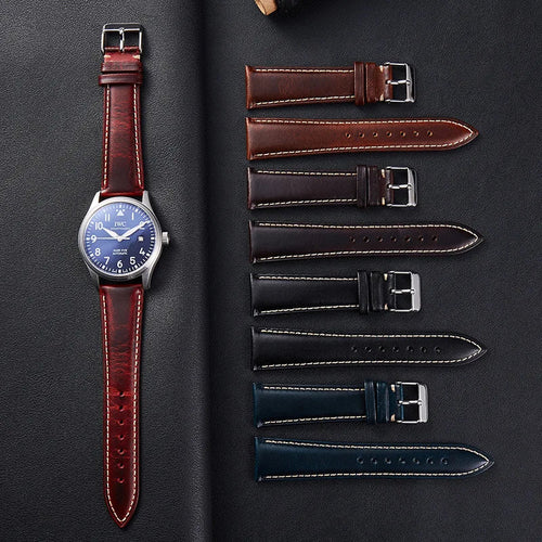 Polar Leather Watch Strap Vintage Oil Wax Cowhide With Pin Buckle, Unisex