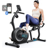 Recumbent Exercise Bike for Home with Smart Bluetooth and Exclusive App Connectivity, LCD, Heart Rate Handle