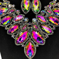Rhinestone Drop Necklace & Earring Set