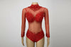 Rhinestone Encrusted Mesh Performance Bodysuit