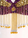 Sparkly Floral Beaded Sequin Belly Dance Bra & Tassel Performance Top