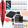 Complete Tattoo Machine Pen Kit Wireless Mini Power Supply Battery Tattoo Set 20PCS Cartridge Needles Rotary Machine Pen Kit