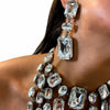 Square Rhinestone Crystal Tassel Fringe Jewelry Set