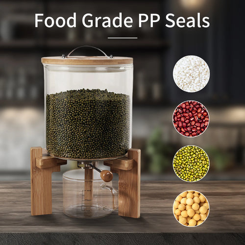 Flour And Cereal Container 5L/7.5L Rice Dispenser Creative Glass Food Storge For Kitchen Organization