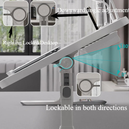 Foldable laptop bed tray table, height and angle adjustable laptop bed table, laptop table for bed/sofa/sofa chair/floor, laptop