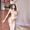 Backless Hollow-Out High-Cut Bunny Girl Bodysuit with Headwear Role Play Costume Set