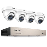 ZOSI 8CH 1080P CCTV Security Camera System with AI Human Vehicle Detection 5MP Lite H.265+ DVR 2MP Dome Surveillance Cameras